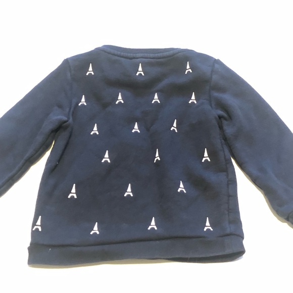 Jacadi Paris Eiffel Tower Navy Blue Pullover Sweatshirt size 36M (29-32 lbs) - Picture 2 of 5